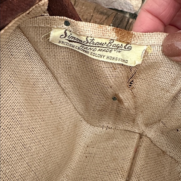 Simon Straw Bags Vintage basket, weave wicker purse with leather - Picture 16 of 16